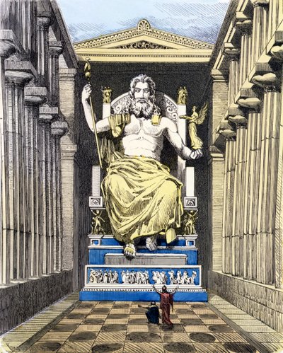Statua di Zeus Olimpico di Fidia, da una serie delle 